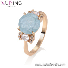 15382 xuping nouvelle arrivée top qualité achats en ligne noble bleu clair 18k plaqué or doigt bague pour mariage nuptiale